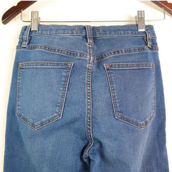 Free People Size 26 High-Rise Skinny Jeans Stretch Medium Wash Blue - Picture 6 of 9